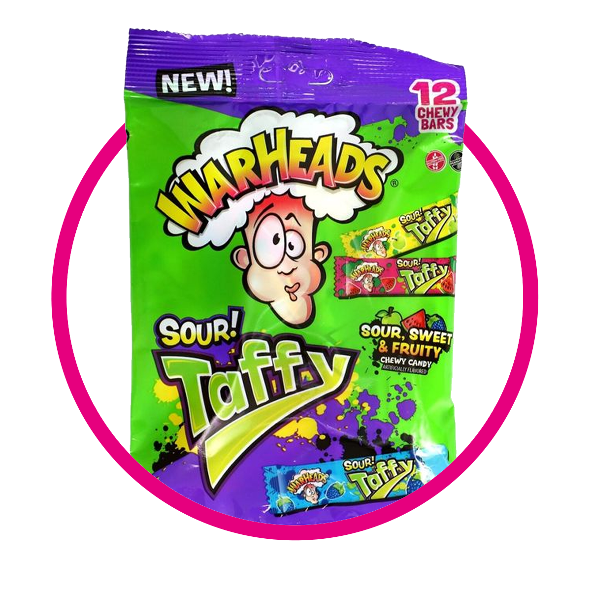 WARHEADS SOUR TAFFY 102G